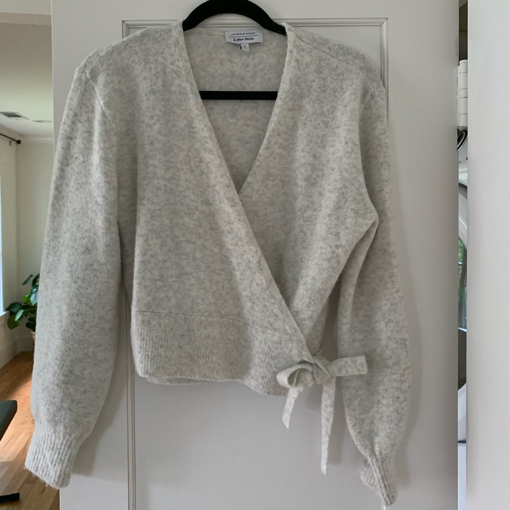 & Other Stories Wrap Cardigan in Grey Melange